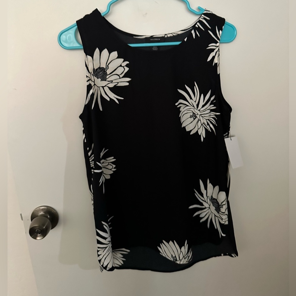 Halogen Blouse / sleeveless / navy